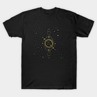 Cosmic Scorpio Gold Texture T-Shirt